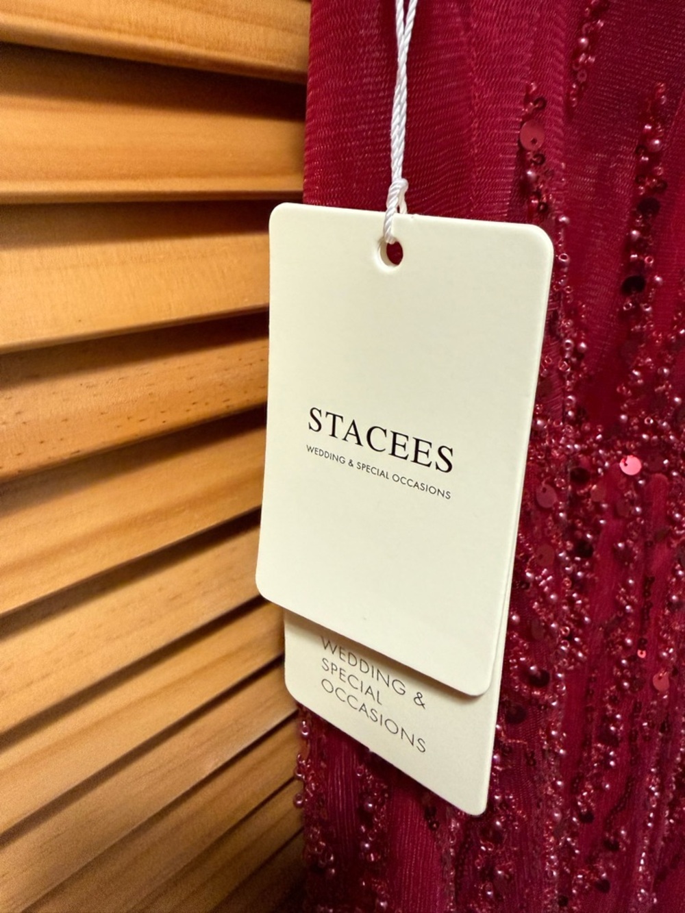 Stacees Burgundy Prom Dress - Picture 3 of 4